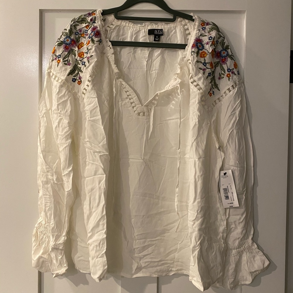 Ana white embroidered top